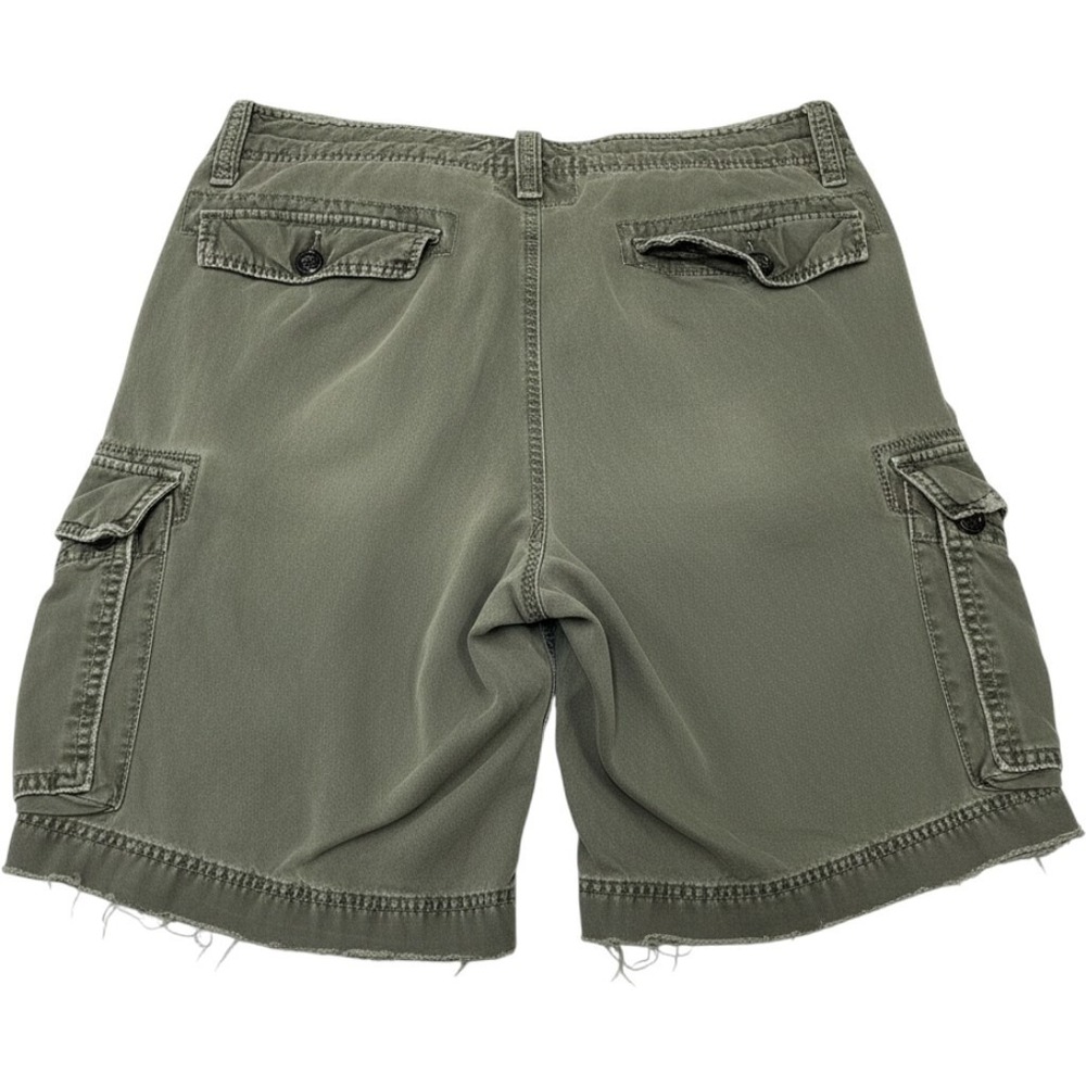 American Eagle Cargo Shorts Army Green Distressed Military Utlility 36 Skater